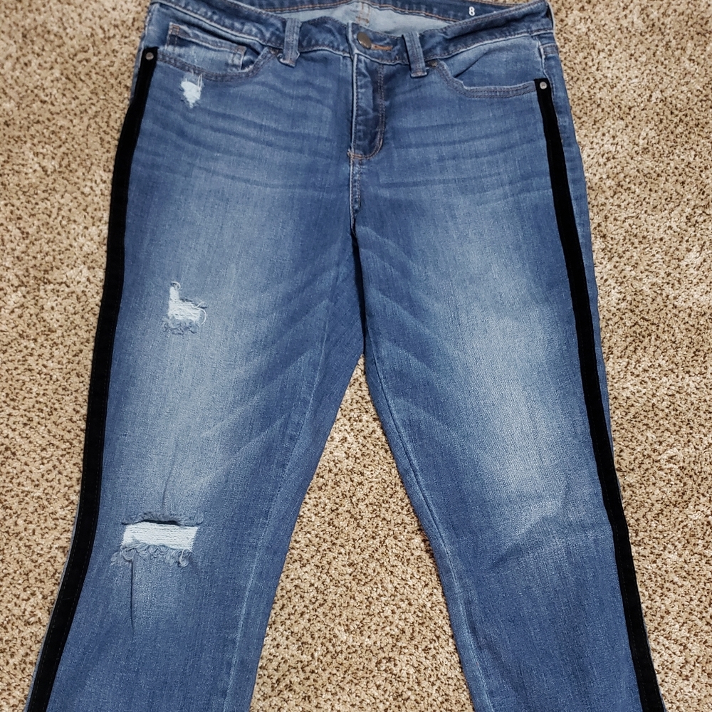 a.n.a Distressed Skinny Ankle Jeans